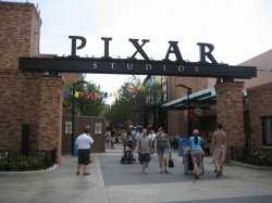 Pixar Studios sign at entrance to Pixar Place