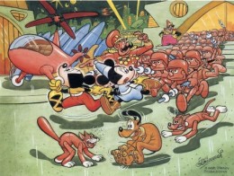 mickeyandrobotarmy Floyd Gottfredson Mickey Mouse paintings.