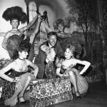 Wally Boag and some lovely ladies at Disneyland's Golden Horseshoe Revue