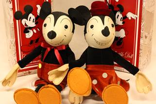 vintage mickey and minnie mouse dolls