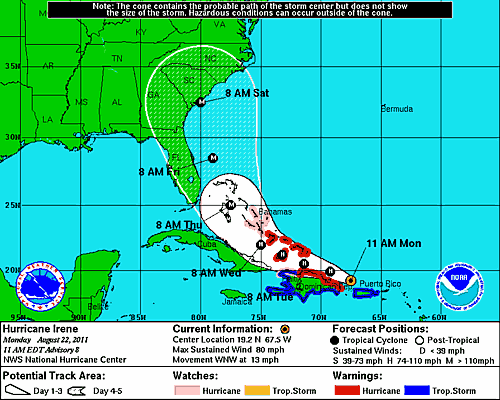 Keep an eye on Irene - Storm Could Strike Orlando this week | The ...