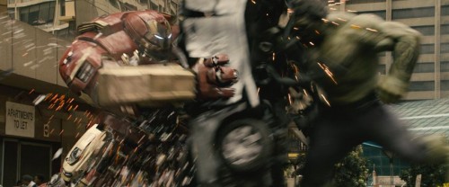 Marvel's Avengers: Age Of Ultron L to R: Hulkbuster Iron Man armor (Robert Downey Jr.) and Hulk (Mark Ruffalo) Ph: Film Frame ©Marvel 2015