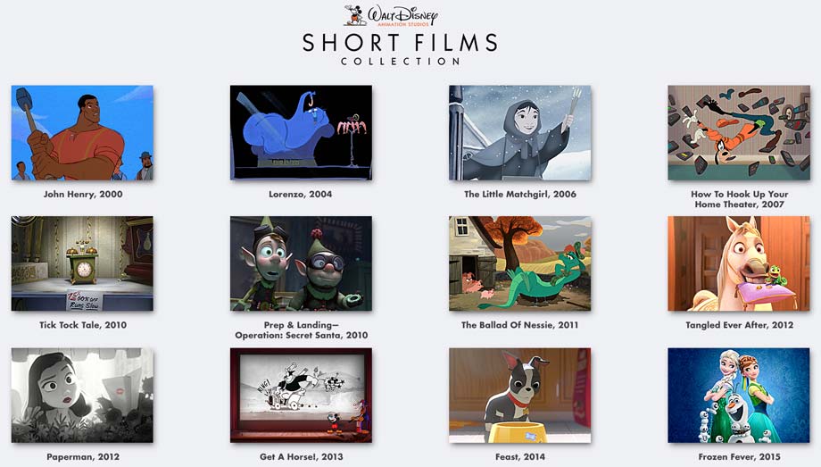 walt disney animation studios short films