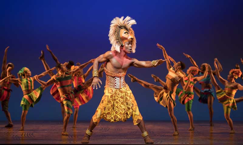 Bradley Gibson as Simba in The Lion King on Broadway