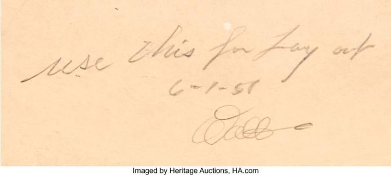 Walt Disney's signature from plans