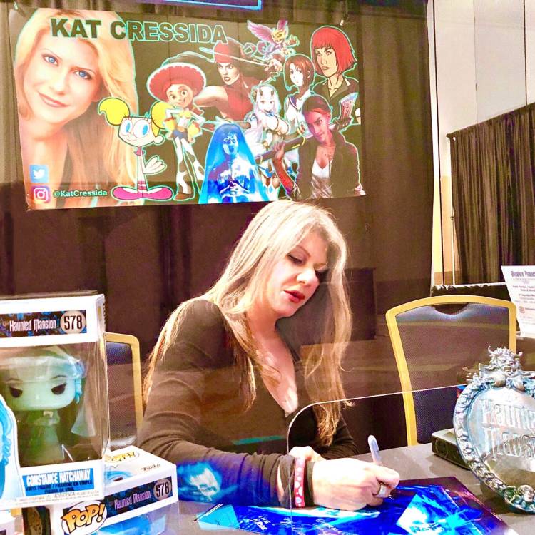 Disney voice actress Kat Cressida signs autographs