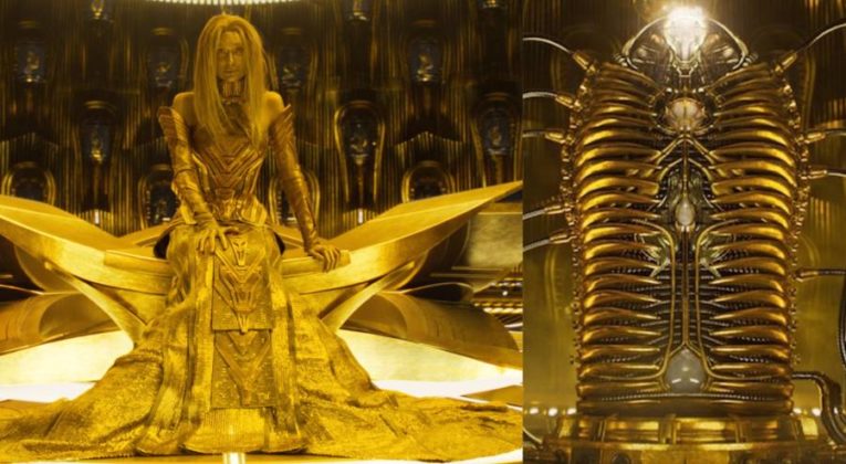 Guardians Of The Galaxy Vol. 2 - Ayesha and Warlock in the cocoon