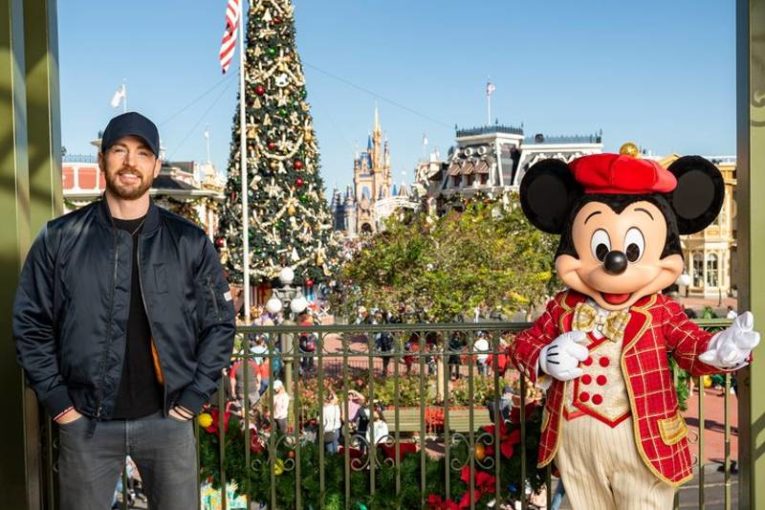 Actor Chris Evans Visits Magic Kingdom at Walt Disney World