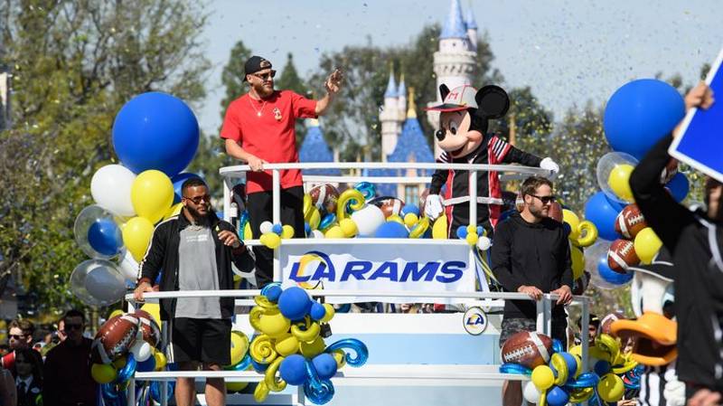 Los Angeles Rams Celebrate Super Bowl Win at Disneyland
