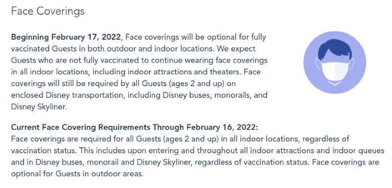 Walt Disney World Updates Face Covering Policy Beginning Feb 17, 2022