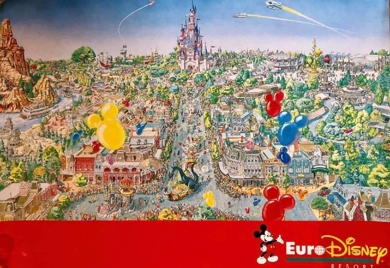 Disneyland Paris - Euro Disney map art