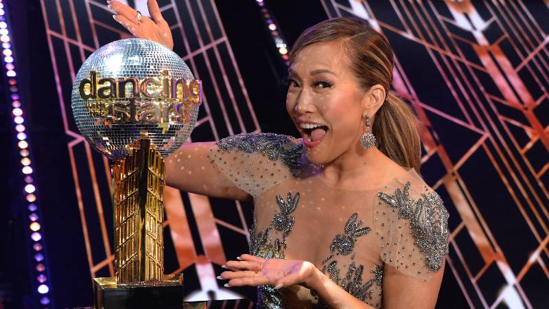 Dancing With the Stars - Carrie Ann Inaba with Mirrorball Trophy