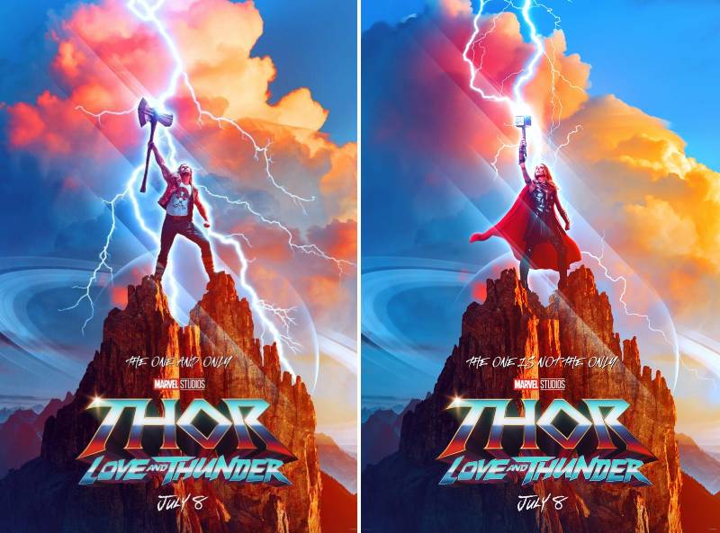 Thor: Love and Thunder - Jane and Thor posters